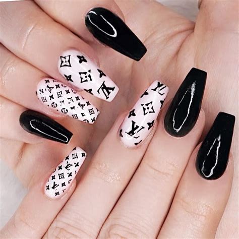 Top 10 black louis vuitton nails ideas and inspiration 